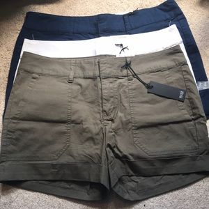 Navy Blue, White, and Army Green Shorts
